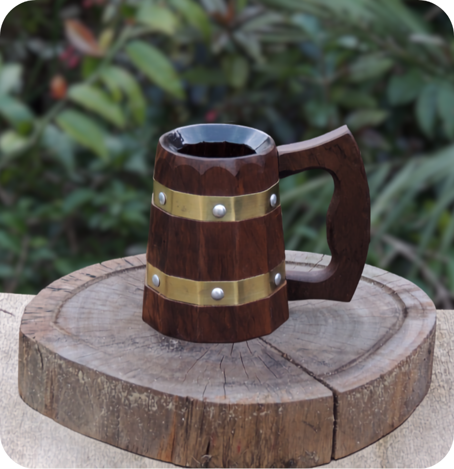 Caneca de Imbuia 400ml PRONTA ENTREGA